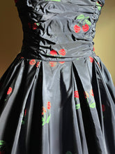 Load image into Gallery viewer, Incredible 1950’s Vintage Cherry Taffeta Petal Bust Party Dress
