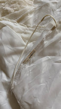 Load image into Gallery viewer, Dreamy 1970’s Vintage Lace and Pearl Wedding Gown with Train
