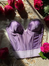 Load image into Gallery viewer, Hand Dyed 1960’s vintage Purple strapless  Bustier Longline bra
