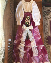Load image into Gallery viewer, Authentic 1970’s vintage burgundy plaid dress by Vicky Vaughn

