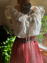 Load image into Gallery viewer, 1970’s 1980’s Vintage Magana Baptiste Lurex Striped Chiffon and Sequin Costume Skirt
