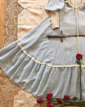 Load image into Gallery viewer, Authentic 1960&#39;s vintage Robins Egg Blue black label Gunne Sax dress
