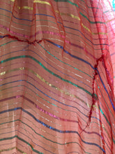 Load image into Gallery viewer, 1970’s 1980’s Vintage Magana Baptiste Lurex Striped Chiffon and Sequin Costume Skirt
