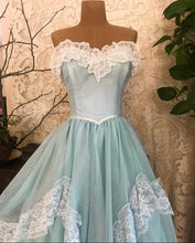 Load image into Gallery viewer, Authentic 1980&#39;s vintage robins egg blue Gunne Sax gown
