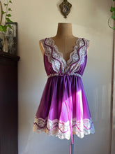 Load image into Gallery viewer, 1970’s Vintage Amethyst Purple Nylon Babydoll Chemise by Pride ‘N’ Joi of California
