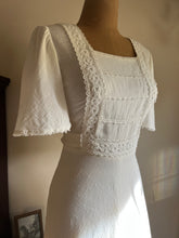 Load image into Gallery viewer, 1970’s Vintage Dreamy Ivory Crepe Flutter Sleeve Maxi dress
