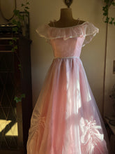 Load image into Gallery viewer, 1970’s Vintage Pink Chiffon Ruffle Gown
