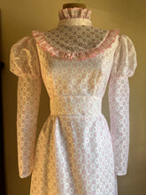 Load image into Gallery viewer, Sale~ 1970’s Vintage Pale Pink Lace dress my Montgomery Ward
