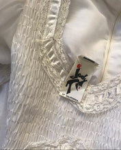 Load image into Gallery viewer, Beautiful 1970&#39;s vintage smocked white voile dress by Jody T
