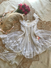 Load image into Gallery viewer, Deadstock 1970s Vintage White Nylon Chiffon &amp; Lace Chemise and Panty Set
