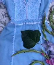 Load image into Gallery viewer, Authentic 1970’s vintage sky blue voile maxi dress
