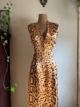 Load image into Gallery viewer, Fantastic 1960’s Vintage Snakeskin Satin Hostess Gown by Fifth Avenue Robes
