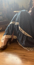 Load image into Gallery viewer, Authentic 1970’s vintage Teal Calico Gunne Sax Maxi skirt
