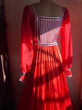 Load image into Gallery viewer, Rare Authentic 1970’s Vintage Rust Satin Rumak Dress
