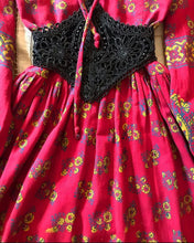 Load image into Gallery viewer, Vintage block print ballon sleeve dress

