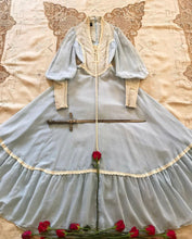 Load image into Gallery viewer, Authentic 1960&#39;s vintage Robins Egg Blue black label Gunne Sax dress
