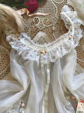 Load image into Gallery viewer, Deadstock 1970s Vintage White Nylon Chiffon &amp; Lace Chemise and Panty Set
