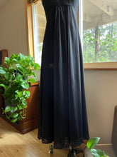 Load image into Gallery viewer, 1960’s vintage black chiffon and lace nightgown by Shadowline
