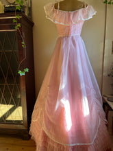 Load image into Gallery viewer, 1970’s Vintage Pink Chiffon Ruffle Gown
