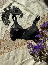 Load image into Gallery viewer, Authentic 1950’s Vintage Black Satin Bullet Bra - Flexaire by Flexees
