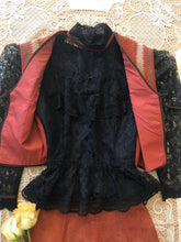 Load image into Gallery viewer, Authentic 1980’s vintage black lace Gunne Sax blouse🌿⚔️🖤⚔️🌿
