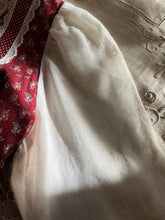 Load image into Gallery viewer, Darling Red Calico and velveteen Peplum Gunne Sax Midi Dress
