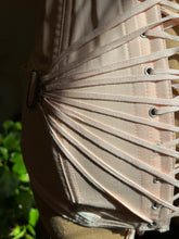 Load image into Gallery viewer, 1950’s Vintage Pink Cotton Fan Lacing Surgical Camp Corset

