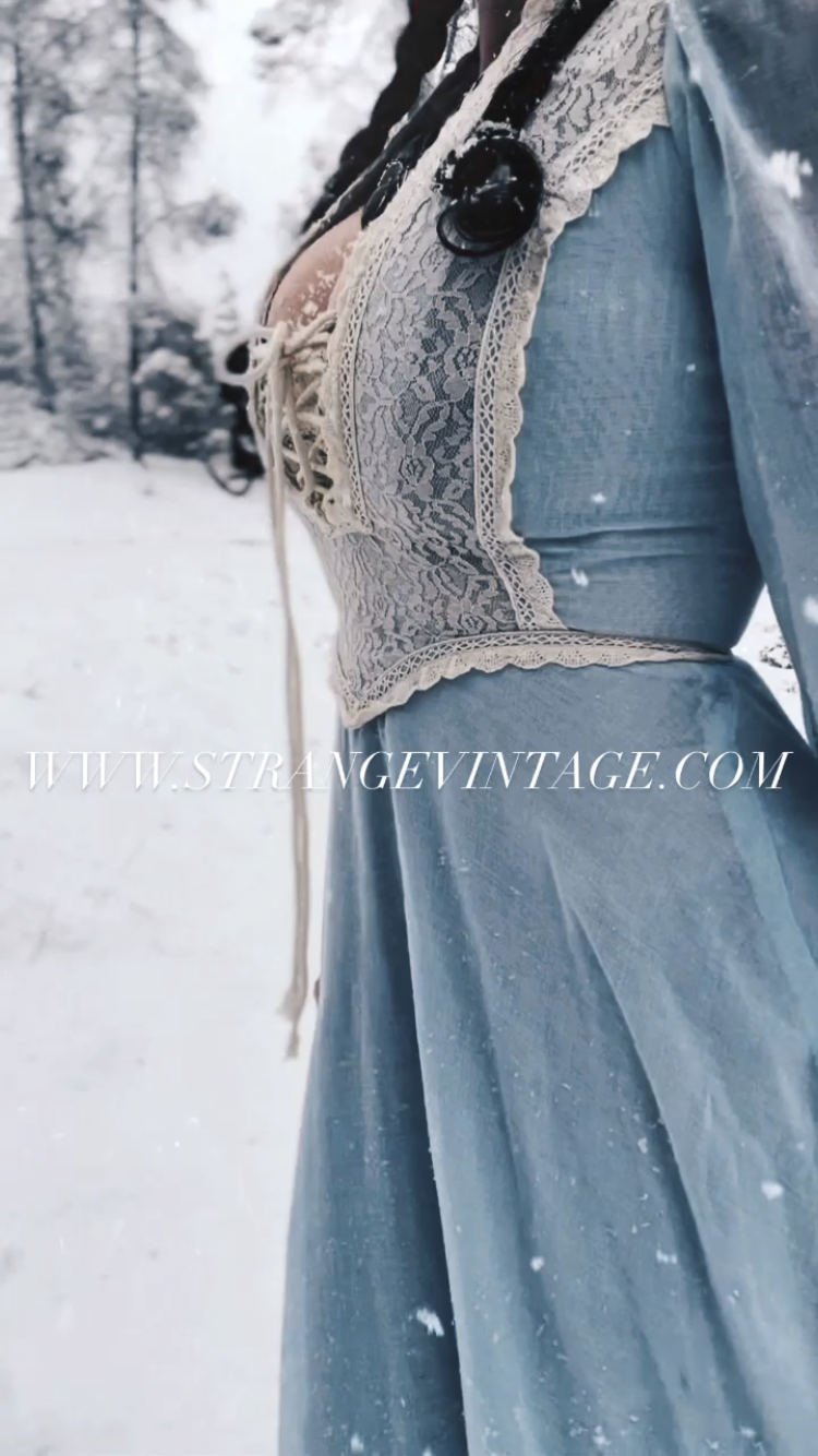 Authentic 1960's vintage Robins Egg Blue black label Gunne Sax dress