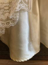 Load image into Gallery viewer, 1970&#39;s vintage white satin dress from Flirtations by Alfred Angelo
