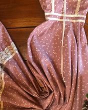 Load image into Gallery viewer, Authentic 1970&#39;s vintage Mauve pink Cherry print calico Gunne Sax sundress
