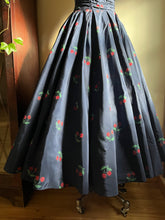 Load image into Gallery viewer, Incredible 1950’s Vintage Cherry Taffeta Petal Bust Party Dress

