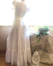 Load image into Gallery viewer, Beautiful 1970&#39;s vintage smocked white voile dress by Jody T
